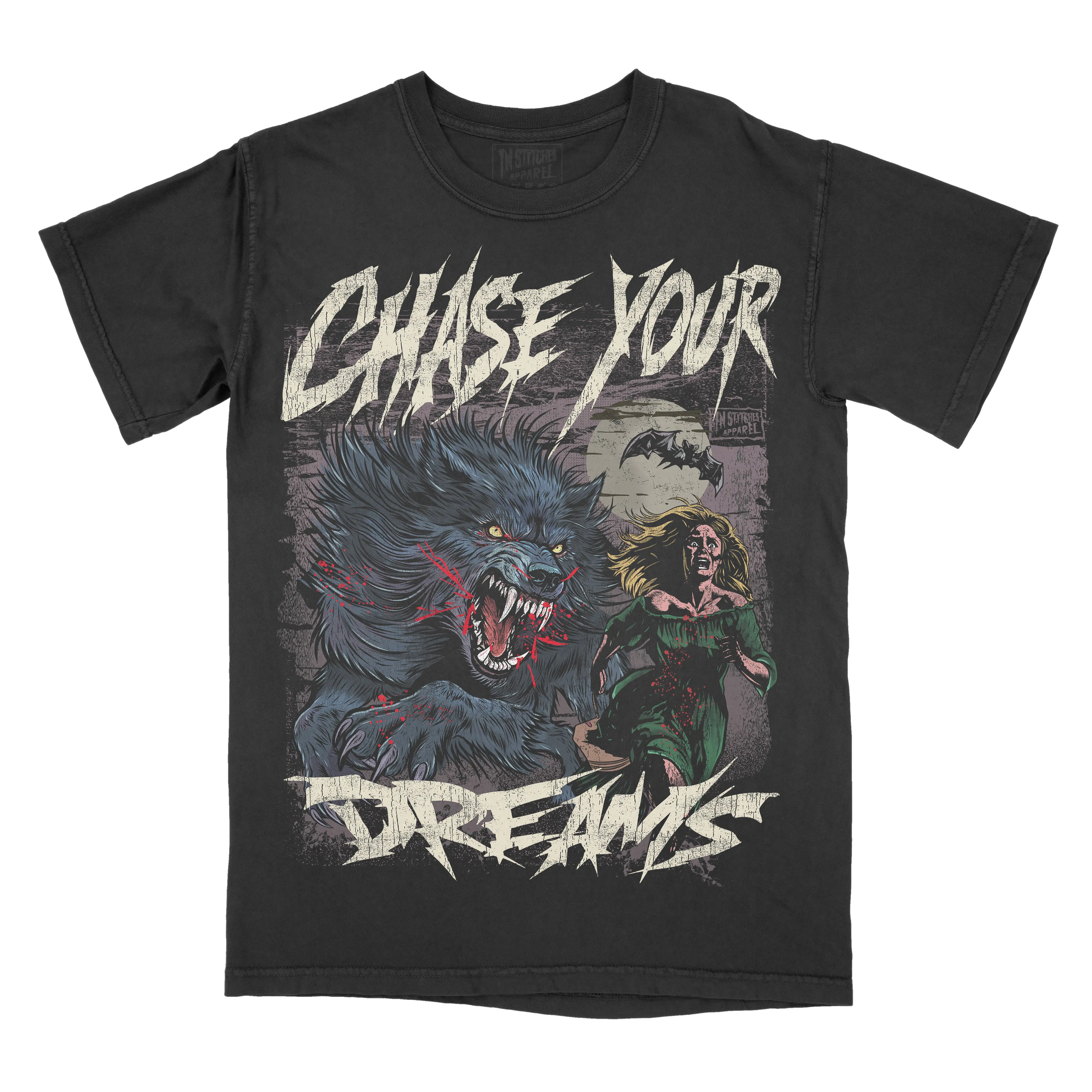 Chase Your Dreams Comfort Colors Werewolf Unisex T-shirt Gothic Alternative Fashion Fit Graphic