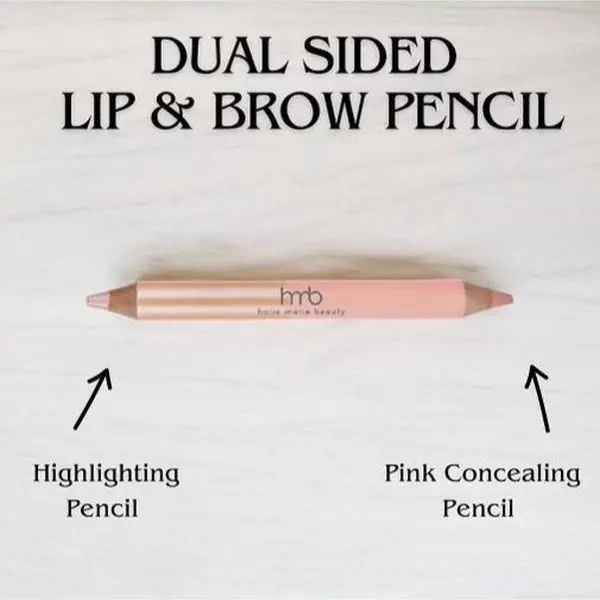 Dual-Sided Lip and Brow Highlighter Pencil 0041, Makeup Cosmetic with Glossy Finish, Hydrating and Nourishing Formula for Eyebrow & Lip Enhancement