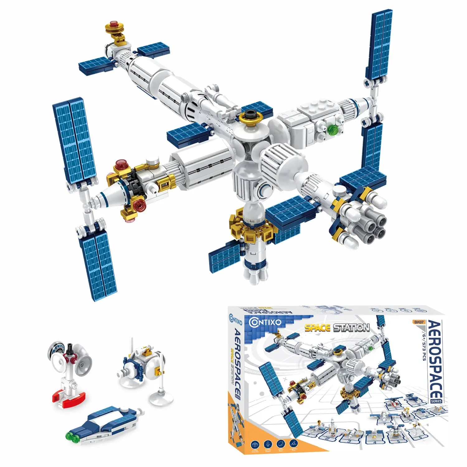 Contixo BK07 Aerospace Series Space Station Creative Building Blocks Kit - 573 Pieces, Child-Friendly Set for Budding Astronauts, Fosters Creativity, Craft Ideas