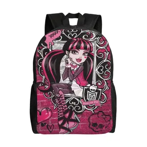 Monster High backpack, soft padded student school bag for daily class use, 17-inch laptop bag for boys and girls students