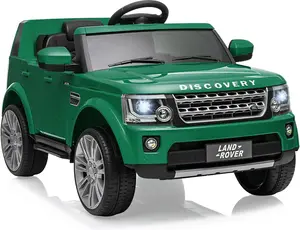 【Christmas Gift】Green 12V Licensed Land Rover Ride On Car For Kids With Remote Control MP3 Player LED Lights And Dual Motors Green