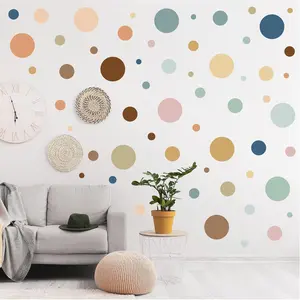 264 Pieces Polka Dot Wall Decals Circle Wall Sticker Kids Vinyl Peel and Stick Colorful Removable for Nursery Classroom Bedroom Playroom Living Room Decor(Boho Color)