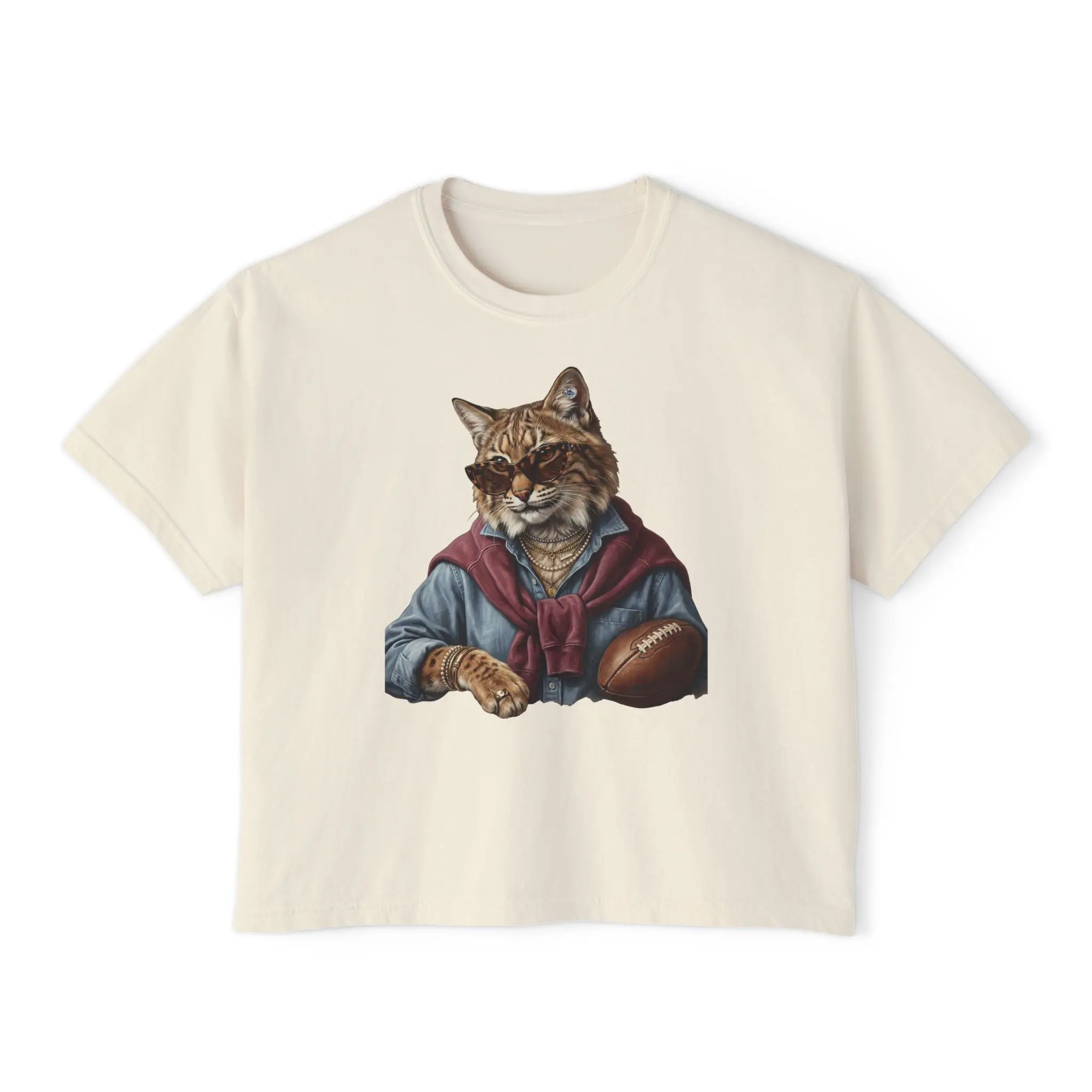 Wildcat Game Day Graphic Tee | Football Mom & Auntie Shirt  Vintage Mascot Football Boxy ladies Tee  Fall Game Day Tee