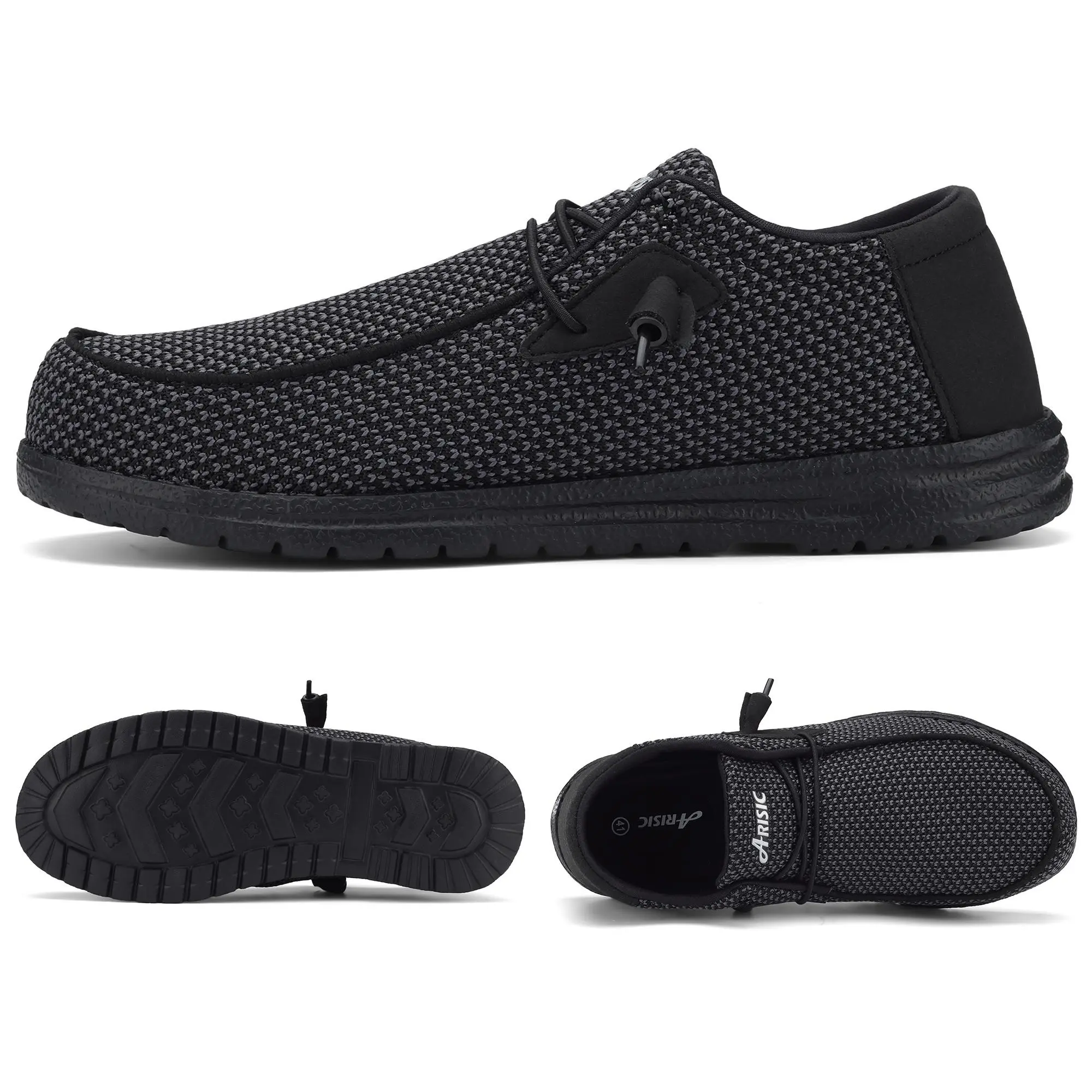 Steel Toe Slip-On Loafers for Sports & Outdoor - Polyester, Nylon, Kevlar, Lightweight, Puncture-Proof, Smash-Proof, Non-Slip, Breathable, All-Seasons, Ideal for Construction Workers