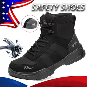 Work Boots Indestructible Safety Shoes - Steel Toe Sneakers for Men - Puncture-Proof Construction - Non-Slip Work & Daily Wear Footwear