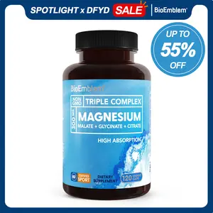 BioEmblem Vegan Dietary Supplement Magnesium Complex - 300mg Elemental Magnesium, Advanced Absorption, NSF Certified, Supports Muscle-Nerve-Heart Health, 120-Capsule Value Pack