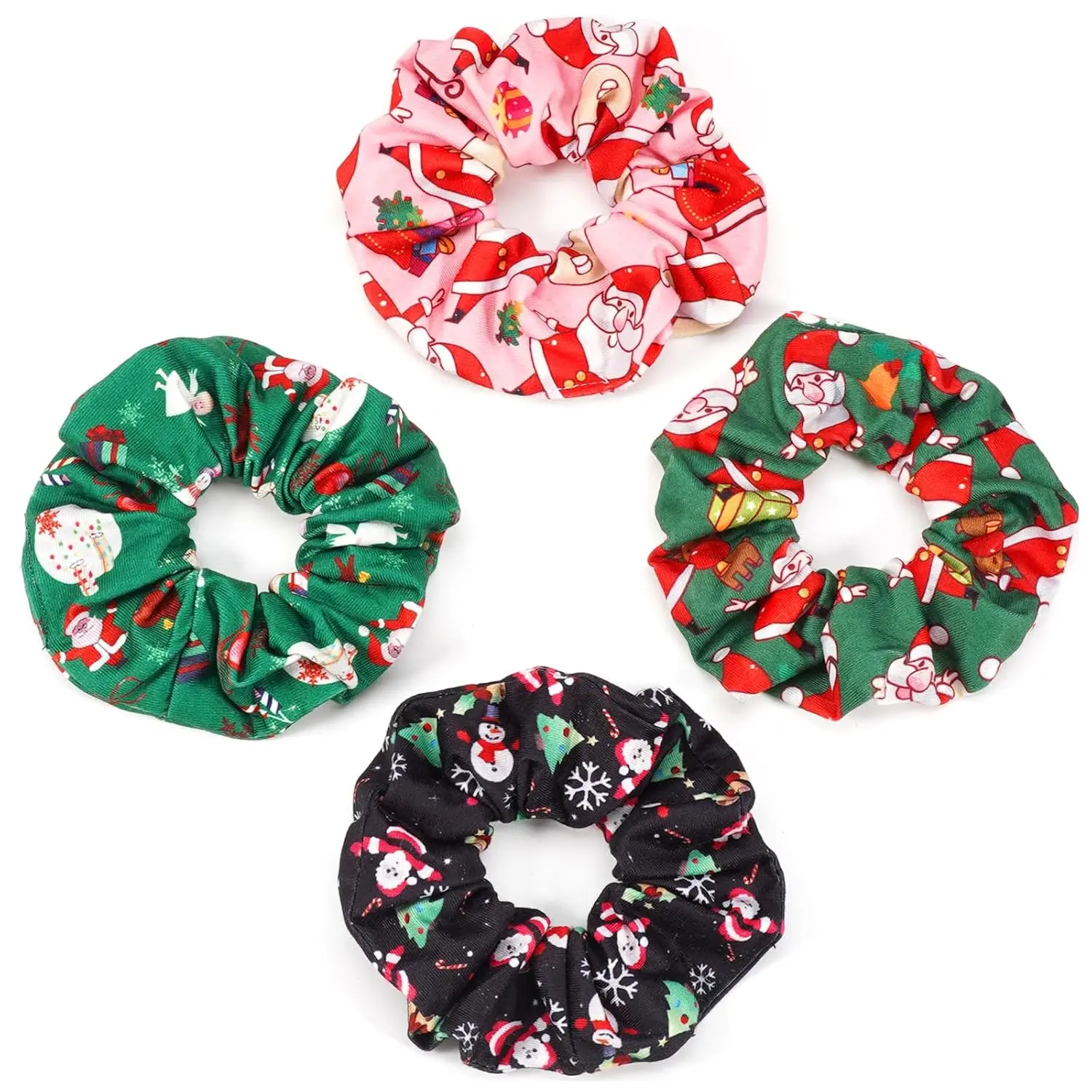 4Pcs Christmas Hair Ties
