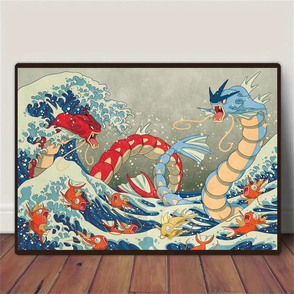 Cartoon Dragon Pattern Unframed Painting, 1 Count Colorful Vintage Wall Art Poster, Wall Decor for Home Living Room Bedroom Office, Home Decor 2025