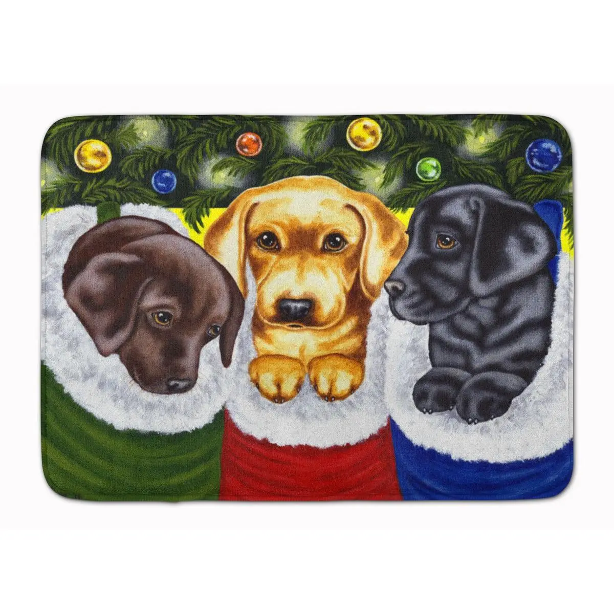 Carolines Treasures AMB1315RUG Christmas Stocking Surprise Labrador Machine Washable Memory Foam Mat