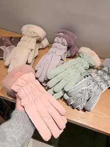 Women's Winter Warm Touchscreen Gloves, Fleece Lined Fluffy Waterproof Windproof, Fashionable Cold Weather Accessories for Ladies