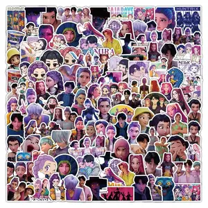 104 Sheets Kpop Demon Hunters Stickers, Anime Cartoon Graffiti Cup Decals, Secondary Dimensional Art, Fun and Creative Design
