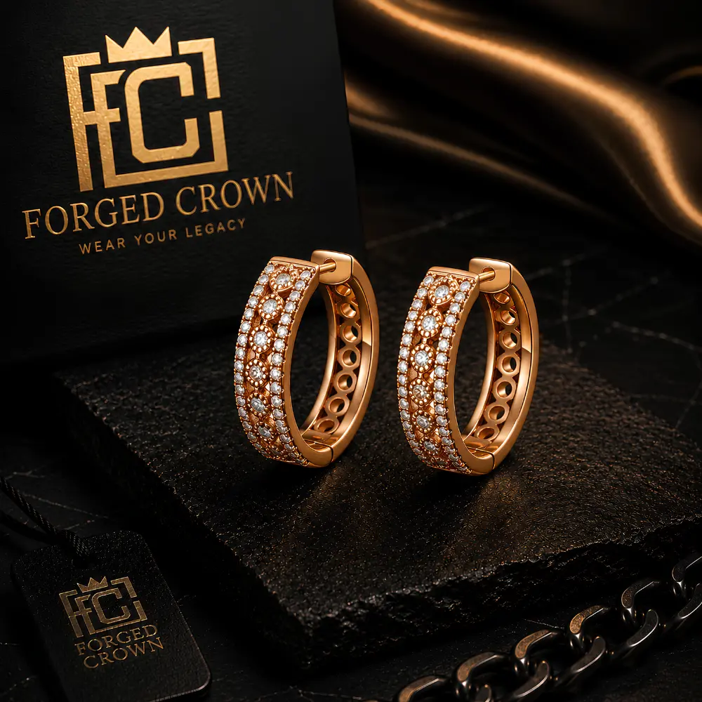 Moissanite Pave Huggie Hoop Earrings
