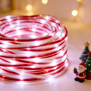 Outdoor Solar Powered Waterproof Candy Cane Tube Lights Colorful PVC Tube String Lights for Christmas Garden Yard Decor Lantern Replacement Accessories