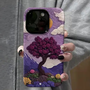 Creative Rose Tree Double Layer Phone Case , Shockproof Rugged Cover Dual Layer Soft TPU Bumper Hard Shell for iPhone 11 12 13 14 15 16 Pro Max Plus