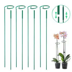 4 Pack Green Plant Stakes Set,16 Inches Plant Support Stakes for Outdoor Plants,Garden Flower,Tomato,Fasteners & Hooks,Christmas Party Gifts,Hand Tools Kits