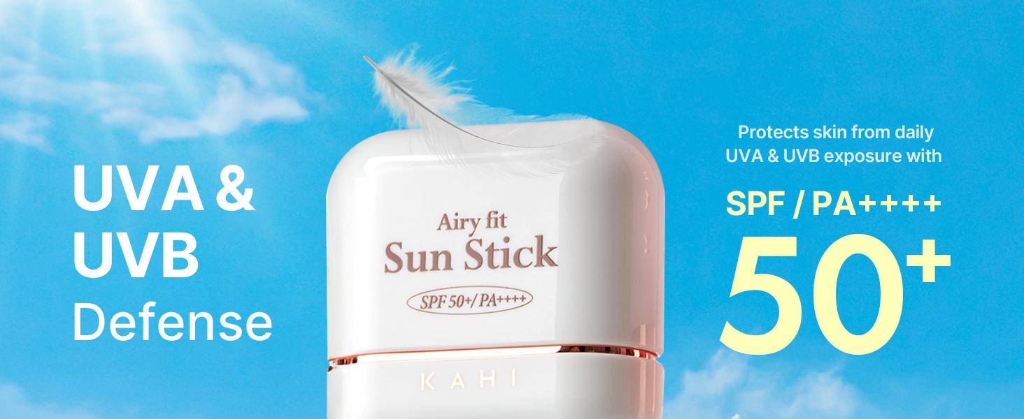 KAHI Airy Fit Solid Face Sunscreen Balm Stick SPF 50+, Dual-Function Hydrating Korean-Formulated Facial Sunscreen & Sun Care, No White Cast, Lightweight Waterproof for All Skin Types - 0.49 oz KAHI Airy Fit Solid Face Sunscreen Balm Stick SPF 50+, Dual-Function Hydrating Korean-Formulated Facial Sunscreen & Sun Care, No White Cast, Lightweight Waterproof for All Skin Types - 0.49 oz