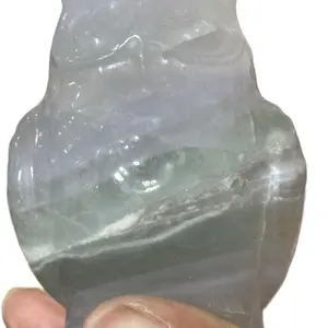 Rainbow Flourite Owl for your home office and store decor rock shop