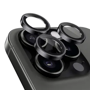 Upcommon UARMOR Glass Camera Lens Protector for iPhone 16 Pro & 16 Pro Max, 9H Tempered Glass & Aluminum Cover, HD Clear, Easy Installation Kit, Case Friendly, Anti Scratch