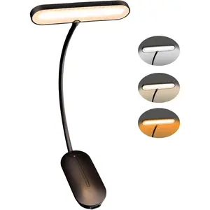 Clip-On 3-Color Temperature LED Reading Light! Flexible Gooseneck, Student Dorm & Bedside Lamp, Eye-Care Night Light