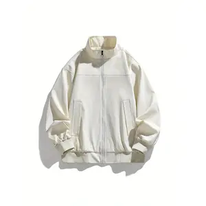 Bmuvlss Men'S Heavy-Duty Windbreaker Jacket - Button-Up Front, Loose Fit Stand Collar Coat, Olive Green Windproof Outerwear for Fall/Winter, Casual & Formal Events - Durable Polyester Construction, Winter Jacket, Fall Outerwear, Sleek Design, Highquality