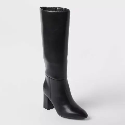 Women’s Evangeline Under Knee Heeled Boots with Memory Foam Insole - A New Day