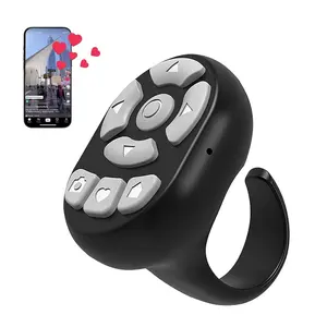 TikTok Scrolling Ring Microphone Remote Control,Fingertip Wireless Bluetooth Remote Control;for iPhone,Google Pixel,Samsung Phone Selfie