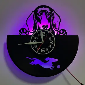 Lyon Theme LED Vinyl Record Wall Clock, Silent Battery Operated Home Decor, Unique Kitchen Family Theme Decoration