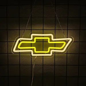 Chevrolet Neon Light Adjustable LED Night Lamp for Garage Bedroom Car Repair Shop Wall Decor USB Powered Easy to Hang