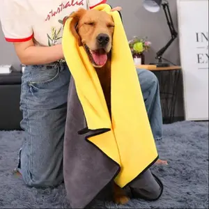 Double Sided Fiber Portable Pet Grooming Bath Towel, 2 Counts/set Strong Water Absorption Pet Towel, Lightweight Durable Pet Towel for Small Dogs & Cats