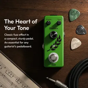 Fuzz Effect Pedal for Guitar and Bass, High-Quality Sound Processing Device, Perfect for Musicians Seeking Enhanced Tone Control