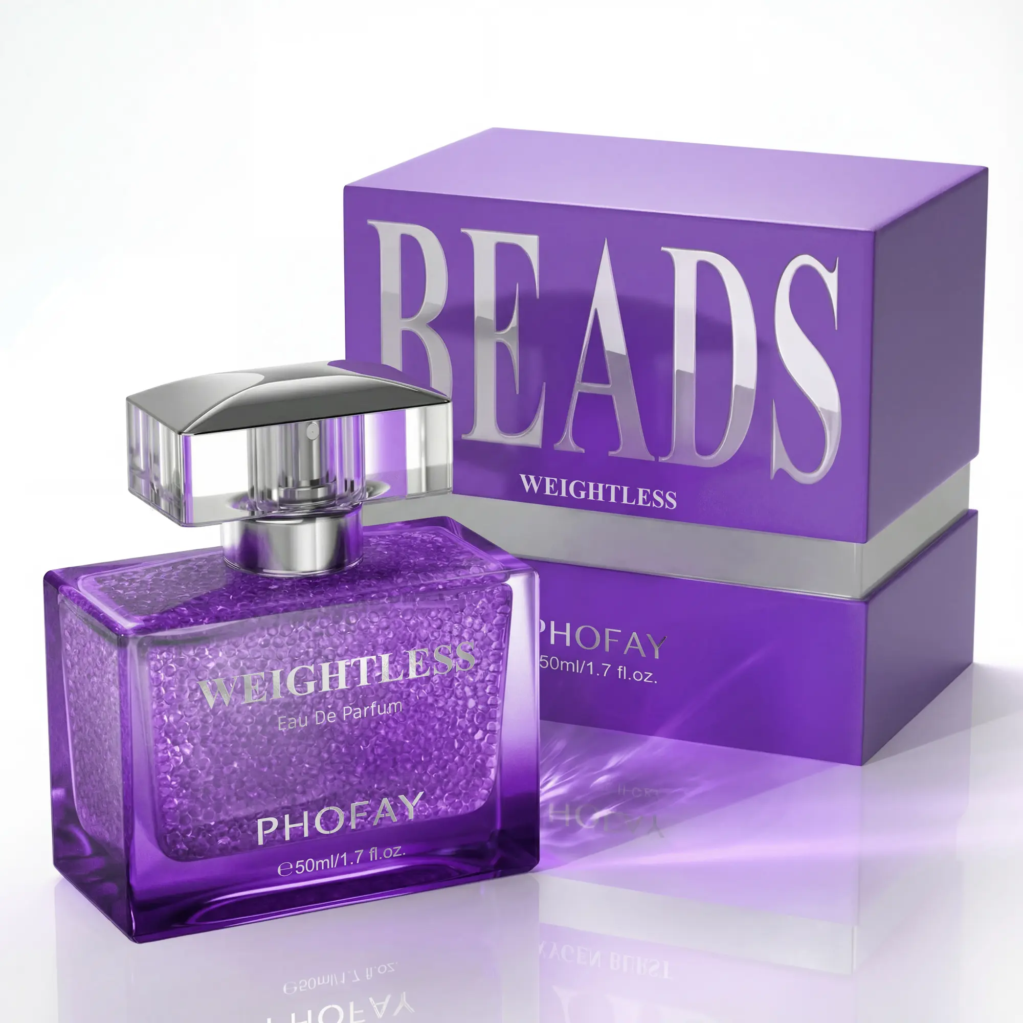 PHOFAY Alcohol-Free Weightless Eau de Parfum Beads - 50ml Single Bottle, Youth-Focused Unisex Zen Blend with Fragrance Notes Lavender & Sandalwood, Natural Derivatives, Calming Effect, Contains Neither Alcohol, for Sleep & Meditation