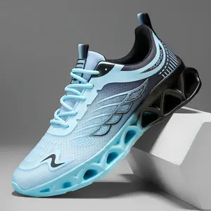 [Shock Absorption Sneakers] Men's Outdoor Sports Shoes Lightweight Shockproof Men's Blade Sneakers | Breathable Non-slip Running Shoes, Suitable for Joging, Tennis, Gym Workouts and Walking — Sports Sneakers Designed Exclusively for Teenagers