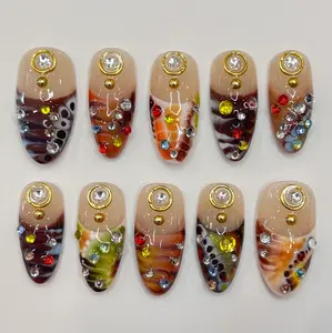 Trending Freestyle Press On Nails, Elegant Fake Nails, Nailinspo Chrome Nails Art Design , Birthday Party prom Holiday Nails/ Valentine Nail Set, Custom Nail