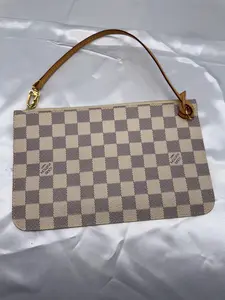 Pre-owned Louis Vuitton Coated Canvas Clutches & Wristlets Azur Neverfull MM GM Pochette Wrislet