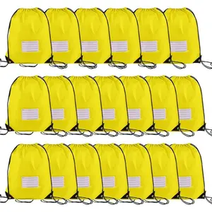 20 count Drawstring Bags,Bulk Draw String Backpack, DIY Gym  Cinch Bag Sackpack for Women Men, Yellow