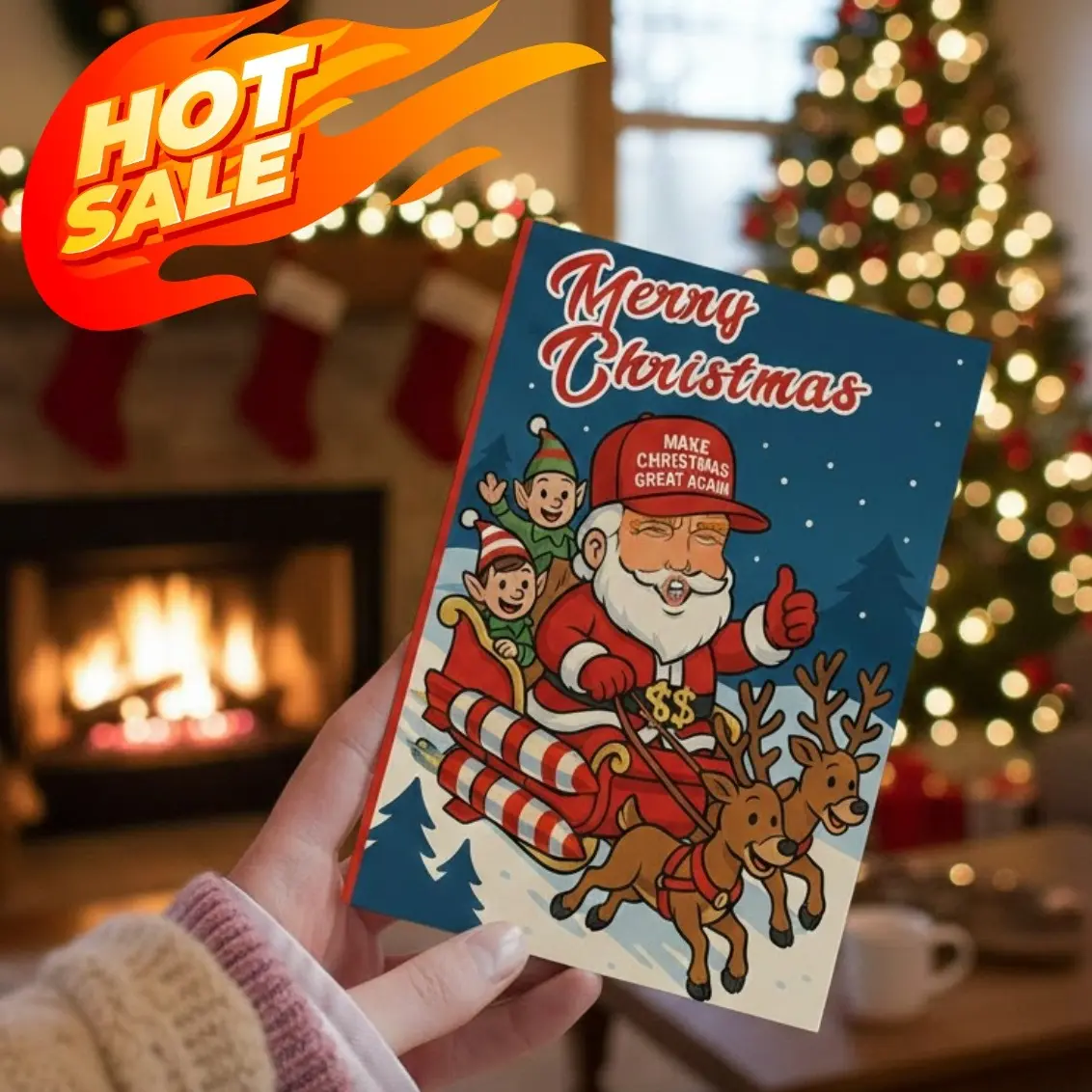 Funny Trump Christmas Card - Limited Edition Funny Christmas Card To Friend, Him, Her, Family, Colleague, Co-work, ..
