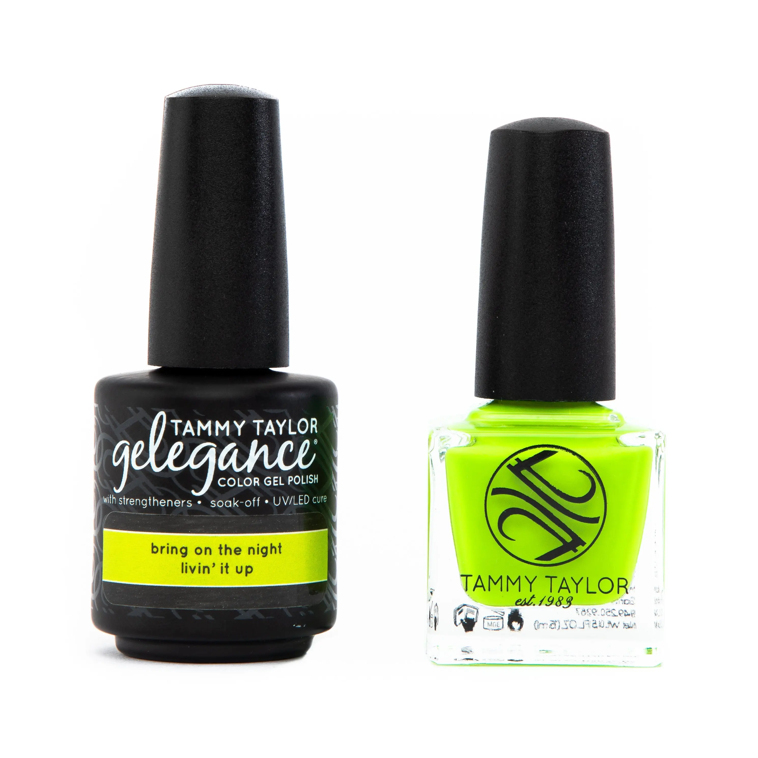 Tammy Taylor Nails Livin' It Up Soulmates Neon Lemon Lime Green Gel Polish 20G Long Lasting Smooth Application Full Coverage Nail Art