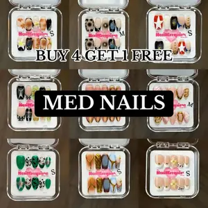 MED NAILS | The Nail Empire | 10pcs Press On Nails | Square nails | Coffin nails | High Quality |