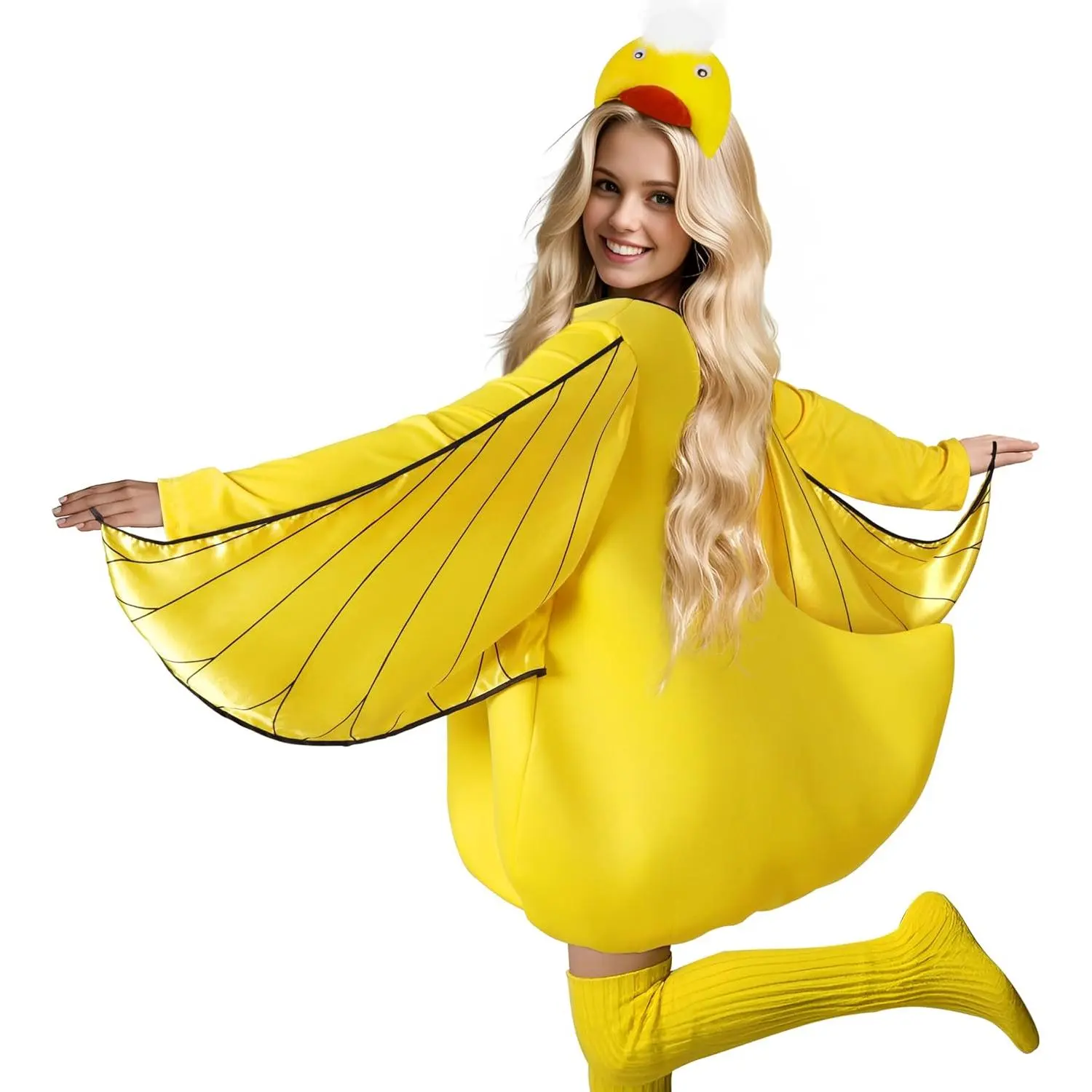 Animals Jumpsuit Costume Adult One-piece Unisex Adult Woman Halloween With Animal Hair Bands-Duck Womenswear Breathable Halloween Costume Show Party