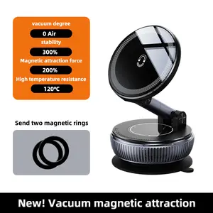 New Upgrade 360° Adjustable Vacuum Magnetic PhoneHolder Portable Suction Cup Mount for Magsafe Compatiblewith iPhone 11 & Above for Cars Makeup Gym Mirror