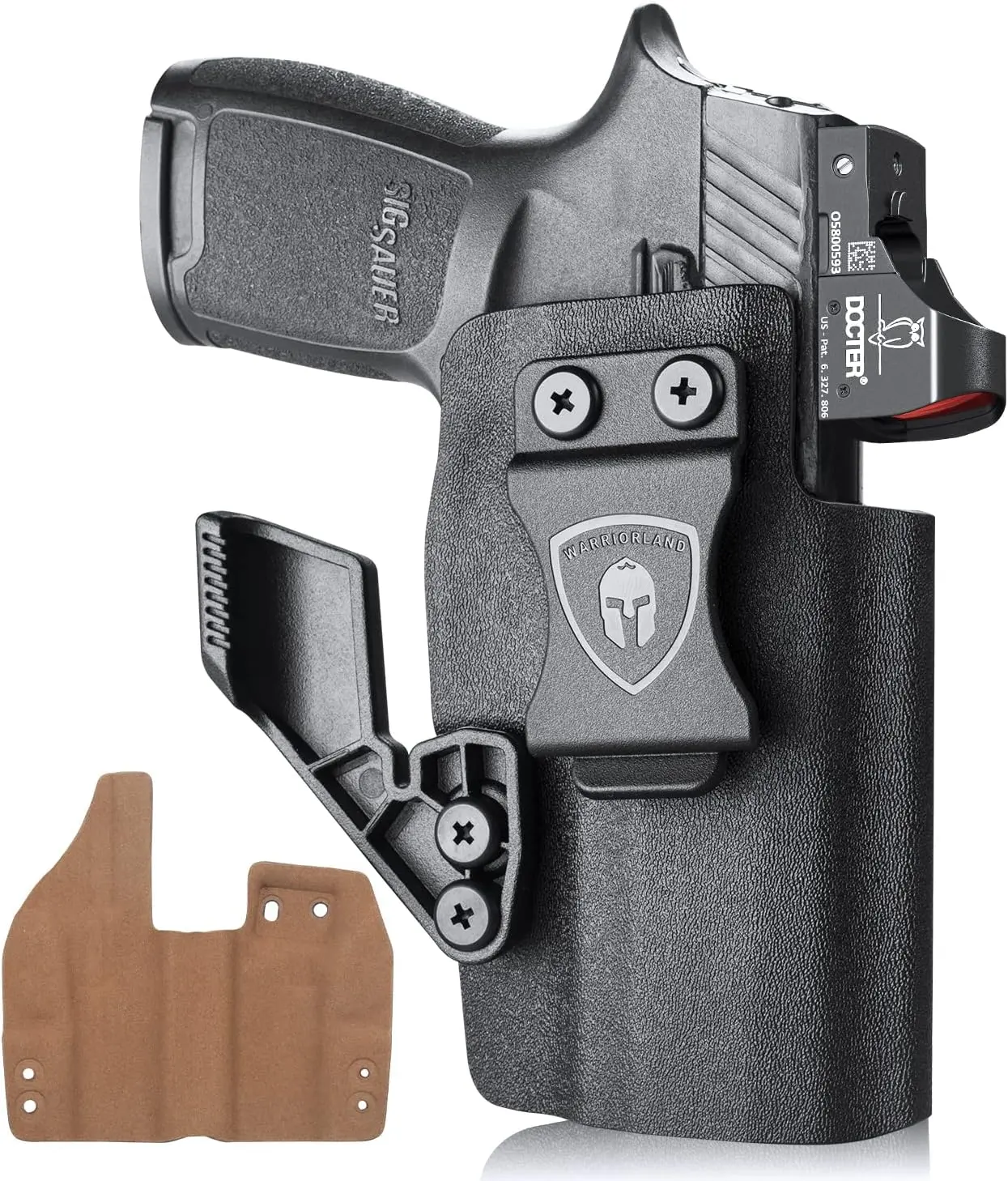 WARRIORLAND IWB Kydex w/Leather Interior Holster Optics Cut & Claw Compatible with Sig Sauer P320 Compact,Sig Sauer P320 M18,  Sig Sauer P320 Full Size,Sig Sauer P320 M17,Right Hand DealsforYouDays, Competition