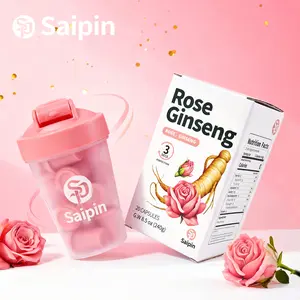 Rose Herbal Drink Mix (Caffeine-Free) | Ginseng Tea Powder | Instant Drink | Sugar-Free | 20 Servings + Free Shaker | Great Value