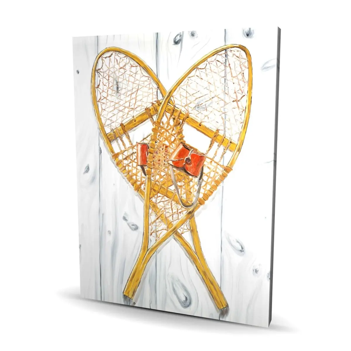 212 MAIN Vintage Wood Snowshoes High-Def Nostalgic Photo Wall Print - 36x48 in. Unframed Wall Art, Country Rustic Classic Whimsy Home Inspo Decor Accent