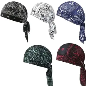 【Summervibes】5pcs Cooling Headscarf Cap Set, Elastic Pirate Style Helmet Liner, Breathable Sweat Wicking Outdoor Head Wrap, Soft Hand Washable Multifunctional Headwear, Ideal for Motorcycle Riding, Sports Running, Hiking and All Outdoor Activities