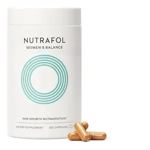 Nutrafol Women's Balance Hair Growth Supplements 120 Capsules Clinically Proven for Thicker Hair & Scalp Coverage Dermatologist Recommended Natural Biotin Ashwagandha Saw Palmetto Maca Vitamin C E