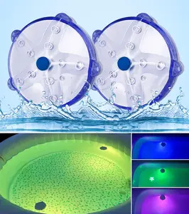 Summer Spring Gift Floating Pool LightsColor Changing Waterproof Magnetic Pond Lights,Pool Light that Float,Starfish Above Ground Pools Light Up for Pond,Hot tub,Bathtub,Shower,Halloween,Christmas-2pcs