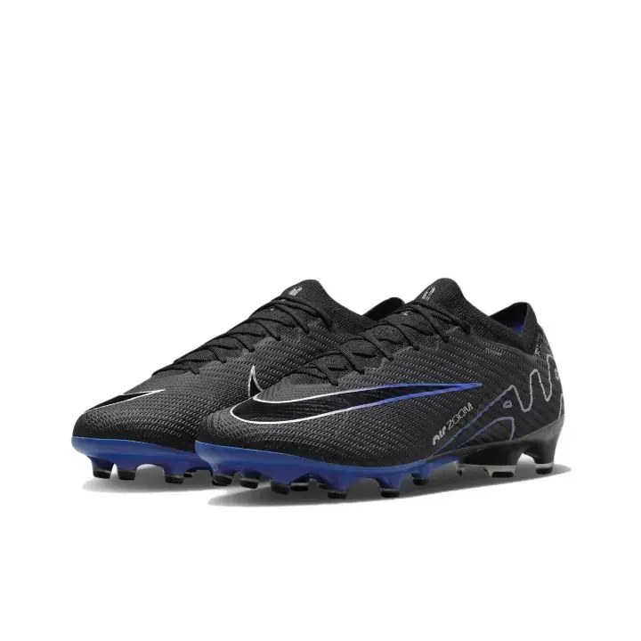 Brand-New Vintage Fine-Knit Soccer Cleats - Bright Blue Sturdy Studded Outsole, Sleek Curved Graphic Upper, Lightweight Breathable Athletic Footwear for Grass Matches with Original Shoe Box (Sports Collectible Accessory)