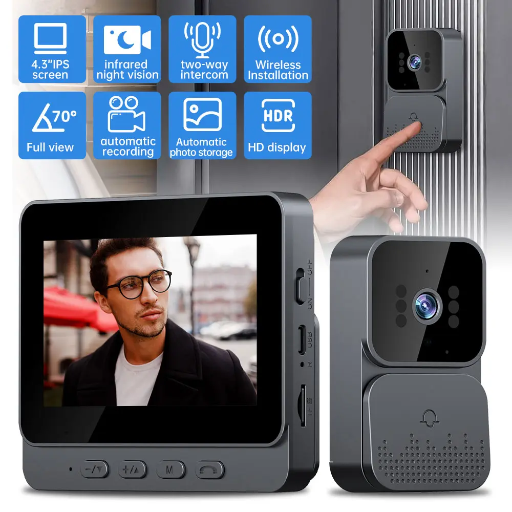 Smart Home Security System with HD Video Doorbell and Monitor for Enhanced Safety and Convenience