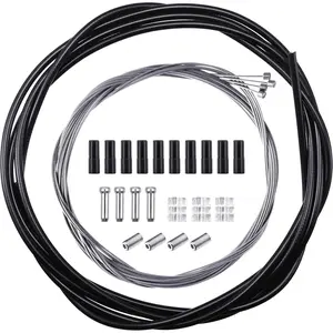 4 Pack Bike Gear Cable Kit for Bicycles Universal Mountain Road Bike Shift Cable Set Black Transmission Shifter Housing Repair Accessories Easy Installation