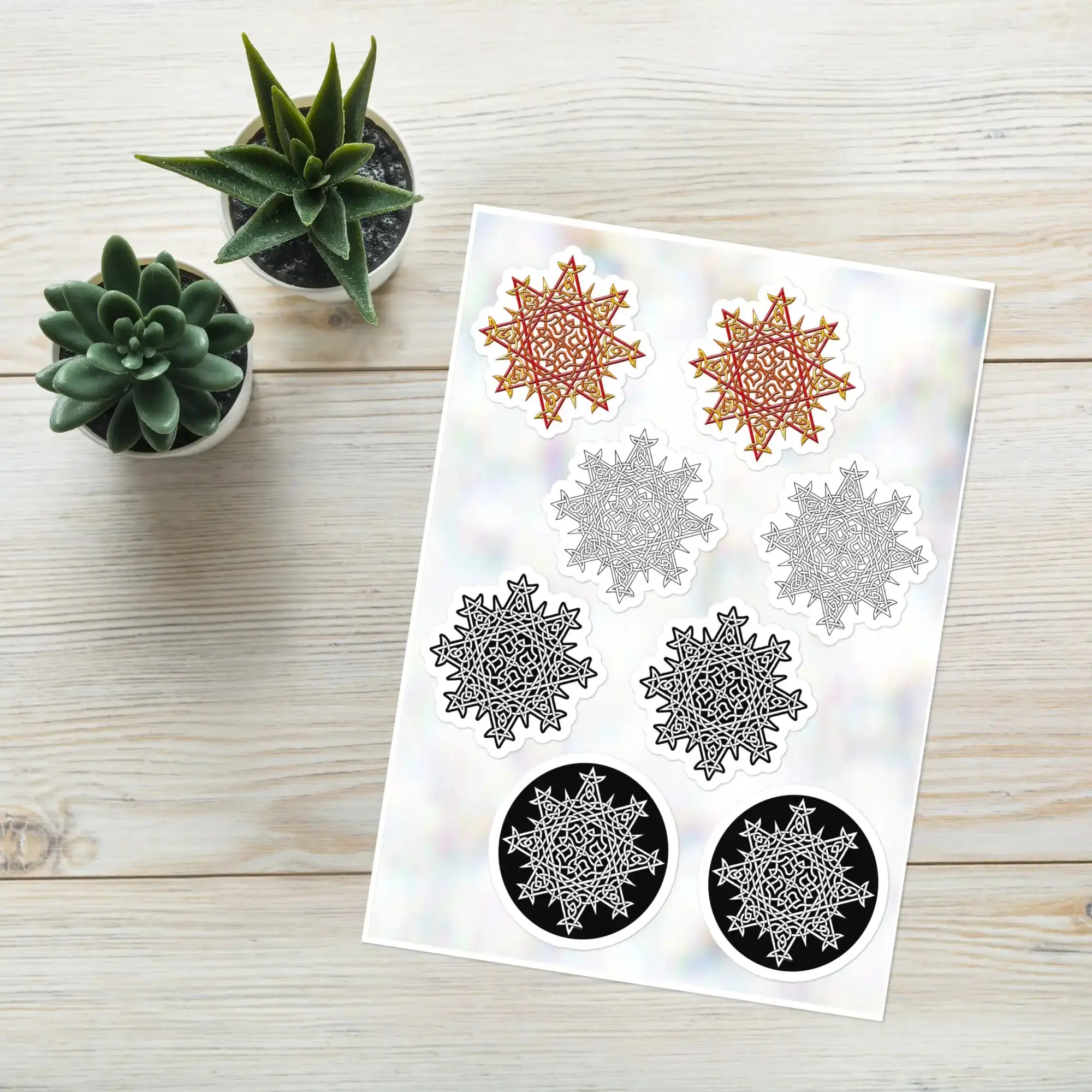 Celtic Knot Stickers - Morning Star Fire - Sheet 1
